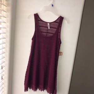 Kohl’s burgundy crochet tank